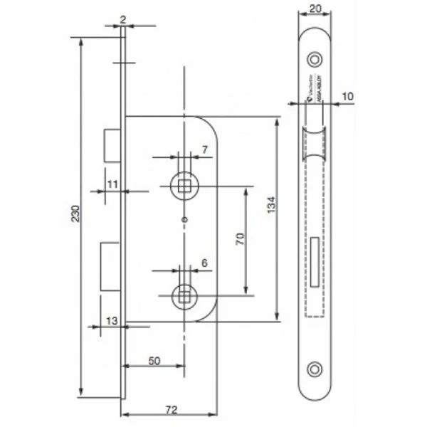 Serrure à Larder Et Condamnation - Droit - Blanc - Axe 50 Mm 2 Serrure à Larder Et Condamnation - Droit - Blanc - Axe 50 Mm – Image 2