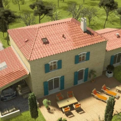 Plaque Ondulée Tuile Canal Eternit Soutuile 230 FR- 1,65 M X 0,96 M -Meilleur Outillage Magasin soutuile