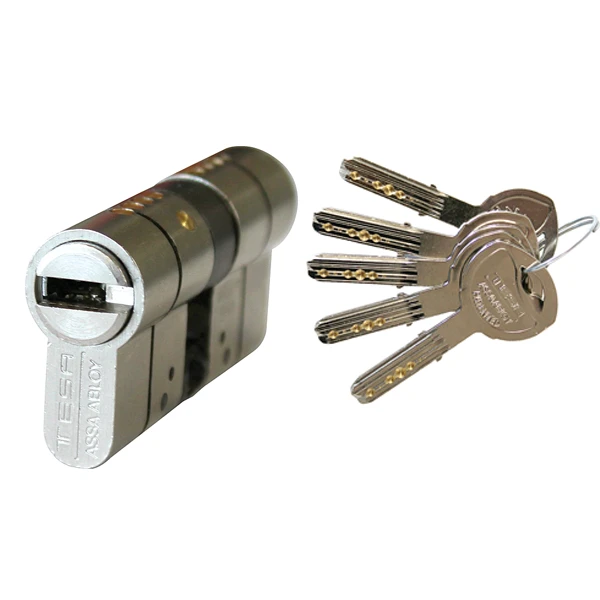 Cylindre Haute Sûreté Tesa T70 - Nickelé - 5 Clés - 40 X 50 Mm 1 Cylindre Haute Sûreté Tesa T70 - Nickelé - 5 Clés - 40 X 50 Mm