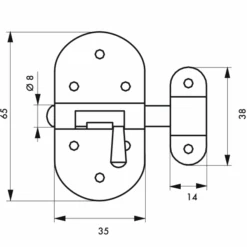 Verrou De Meuble à Targette Thirard - Acier Zingué Nickelé -Meilleur Outillage Magasin targette2