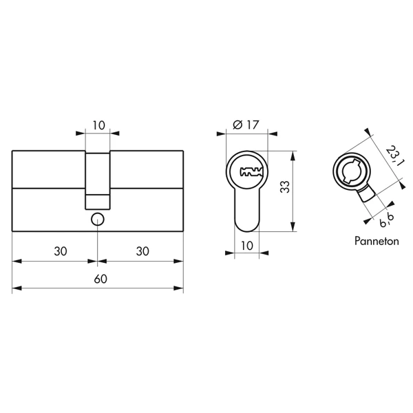 Cylindre Haute Sûreté Thirard Trafic 6 - 30 X 30 Mm 2 Cylindre Haute Sûreté Thirard Trafic 6 - 30 X 30 Mm – Image 2