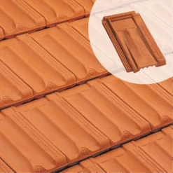 Tuile Chatière En Terre Cuite - Marseille Poudenx - Avec Grille De Section 34 Cm² - Rouge