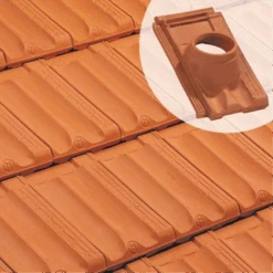 Tuile à Douille En Terre Cuite - Marseille Poudenx - Diamètre 120 Mm - Rouge