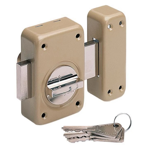 Verrou à Bouton En Applique V136 Vachette Cylindre D23 Longueur 45 Mm - Pêne 110 Mm - 3 Clés 1 Verrou à Bouton En Applique V136 Vachette Cylindre D23 Longueur 45 Mm - Pêne 110 Mm - 3 Clés