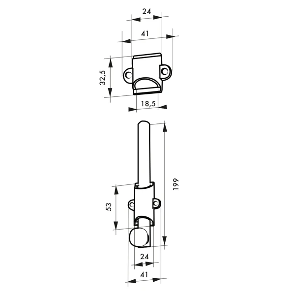 Verrou à Plaquer à Coulisse Thirard - Nickel Satin - Hauteur 199 Mm 2 Verrou à Plaquer à Coulisse Thirard - Nickel Satin - Hauteur 199 Mm – Image 2