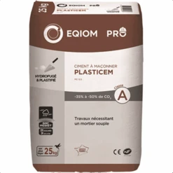 Ciment à Maçonner PLASTICEM MC 12,5 EQIOM - Sac De 25 KG