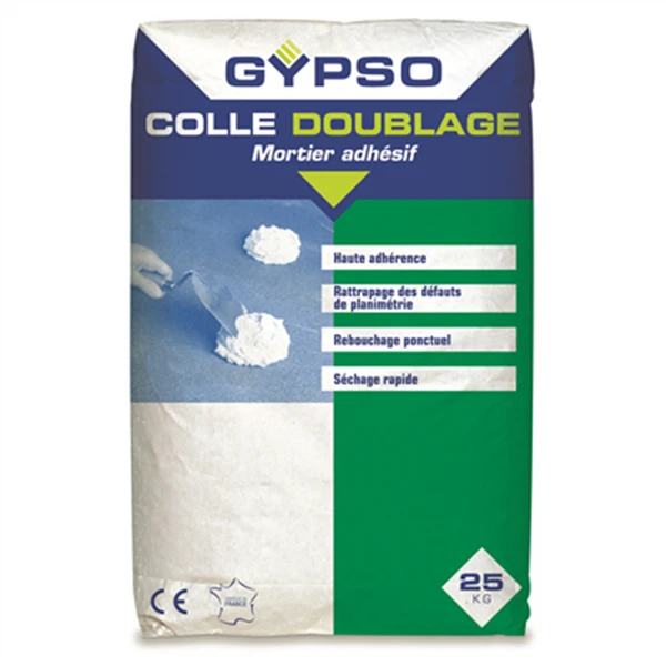 Mortier Adhésif Pour Plaques De Plâtre Avec Ou Sans Isolant - Gypso - Sac De 25 Kg 1 Mortier Adhésif Pour Plaques De Plâtre Avec Ou Sans Isolant - Gypso - Sac De 25 Kg