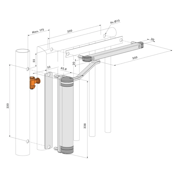 Ferme-portail Hydraulique Compact 100% Mécanique Lion ZILV 2 Ferme-portail Hydraulique Compact 100% Mécanique Lion ZILV – Image 2